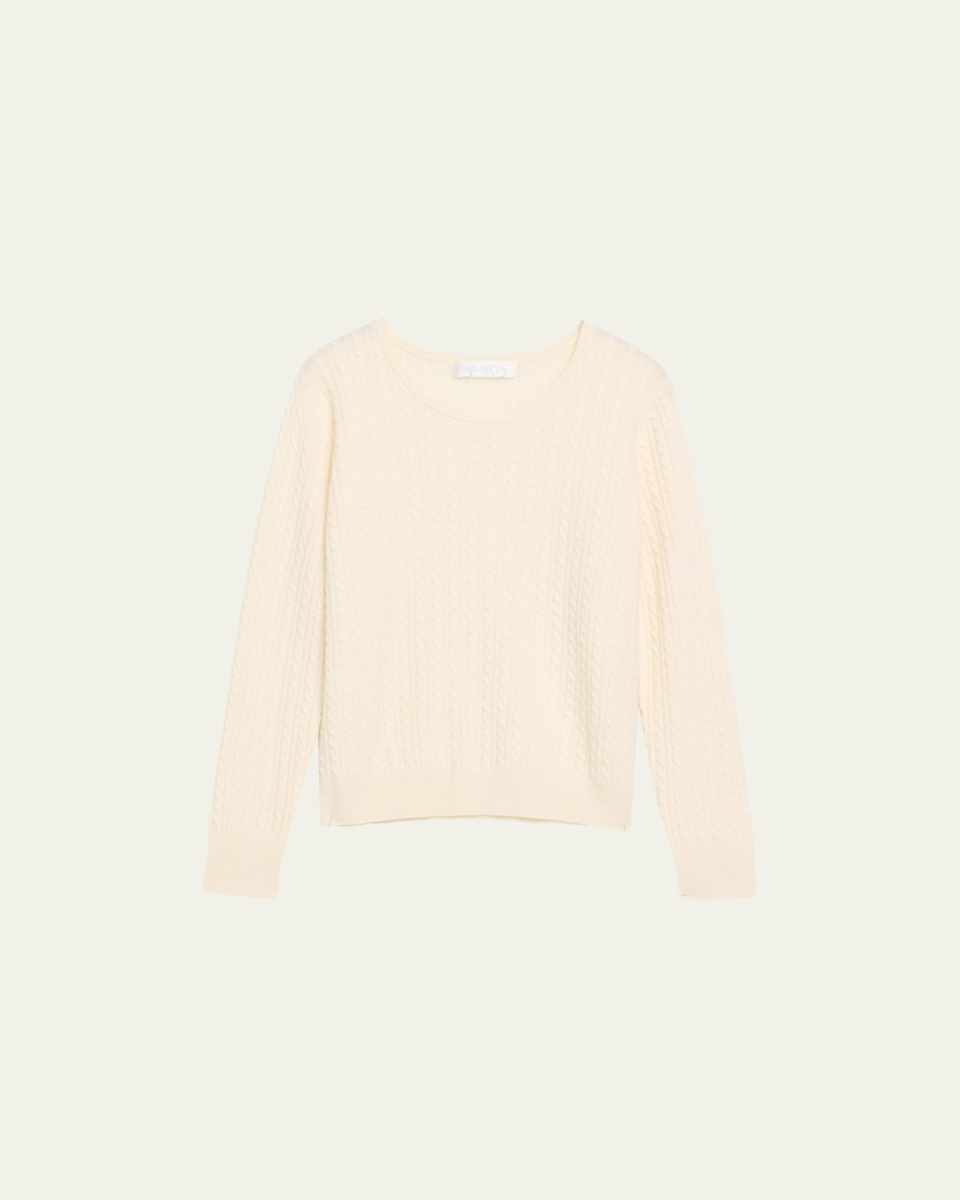 Cashmere Cable-Knit Crewneck Sweatshirt